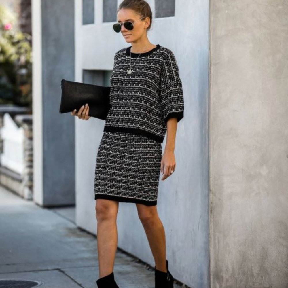 Sheer Bliss Tweed Knit Skirt